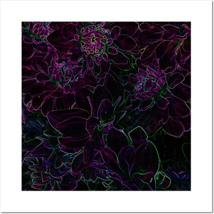 Black Panther Art - Flower Bouquet with Glowing Edges 27 Posters and Art